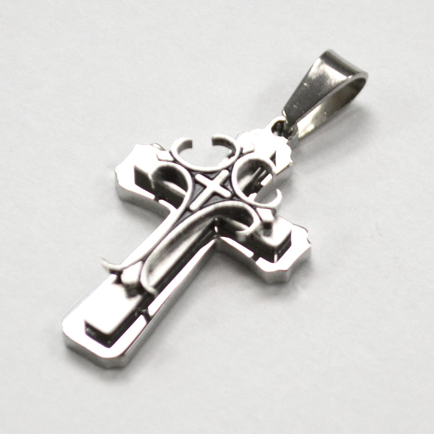 Cross  Stainless Steel Pendant 86-1227-SSm