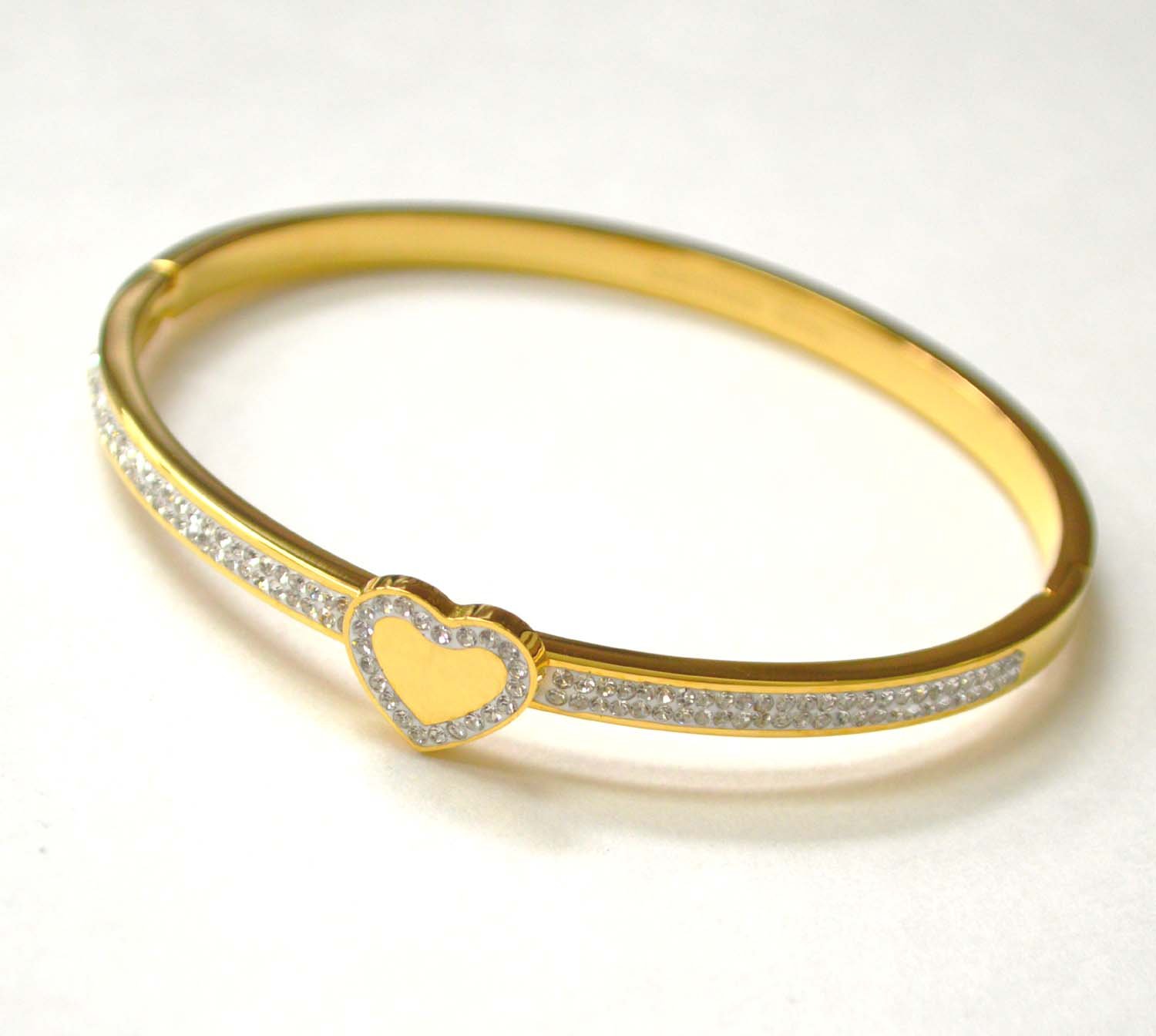 Heart Gold IP Plated Bangle 84-1835G