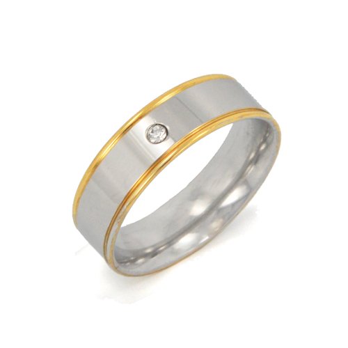 2 TONE GOLD CZ RING  81-1069