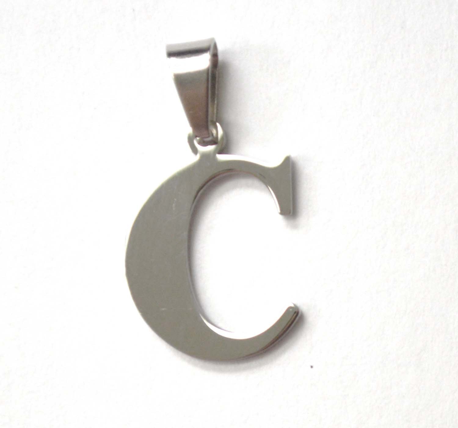 C Initial Stainless Steel Pendant 86-278-C