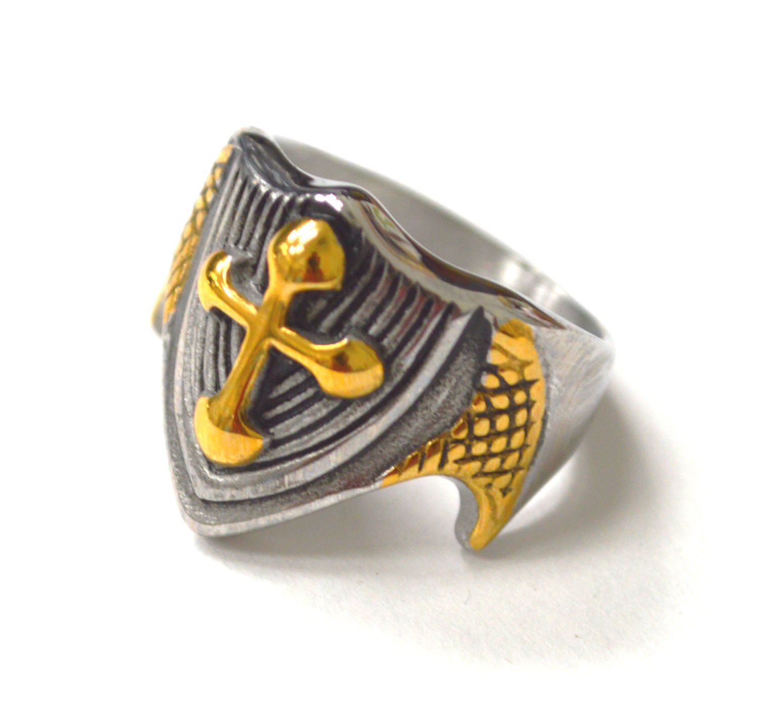 Cross 2 Tone Gold Plated Ring 81-1589-2T