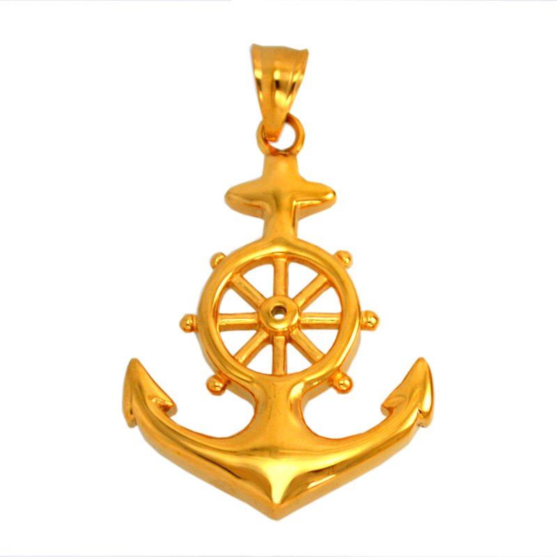 Anchor Gold Plated Pendant 86-1229G