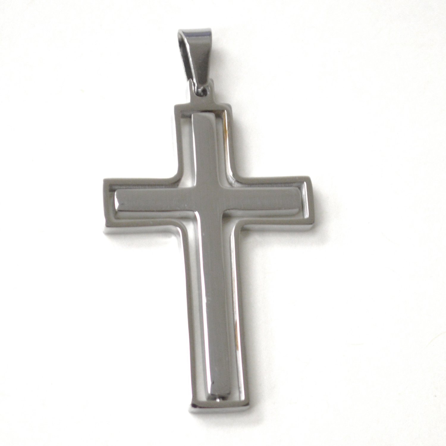 Double Cross Stainless Steel Pendant 86-3020S