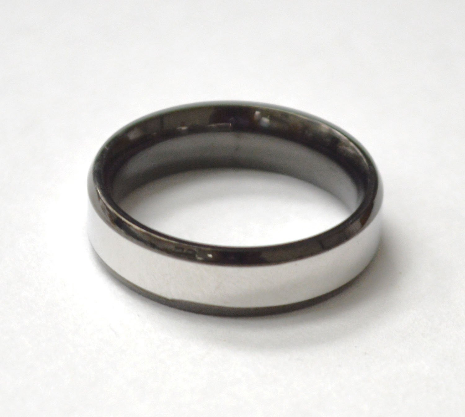2 Tone Black Plated Stainless Steel Ring 81-1600
