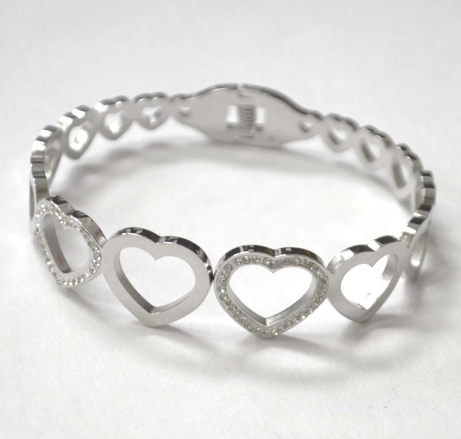 Heart Stainless Steel Bangle 84-1845S