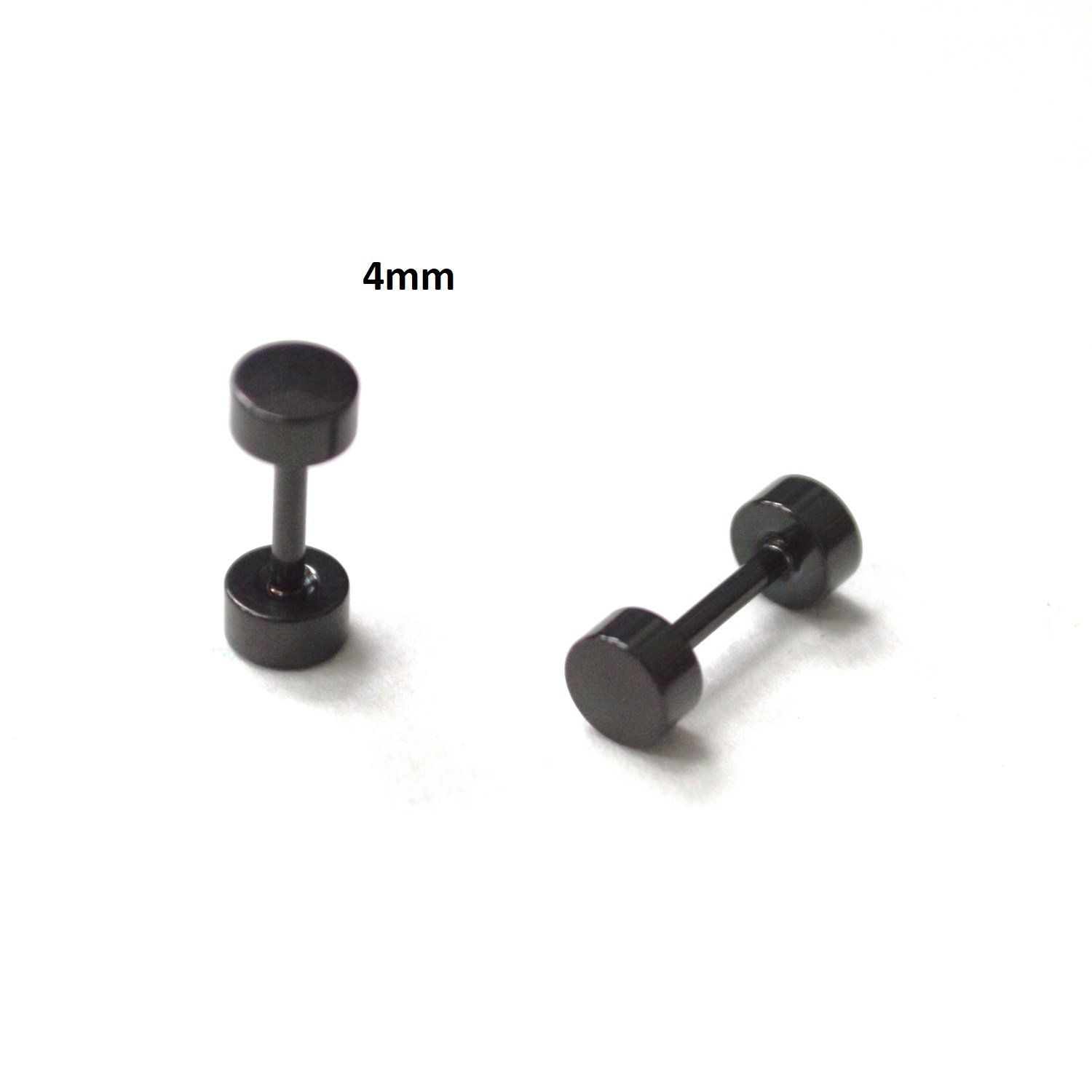 Screw Back Black Plated Stud Earrings 83-819B-4 (3 prs)