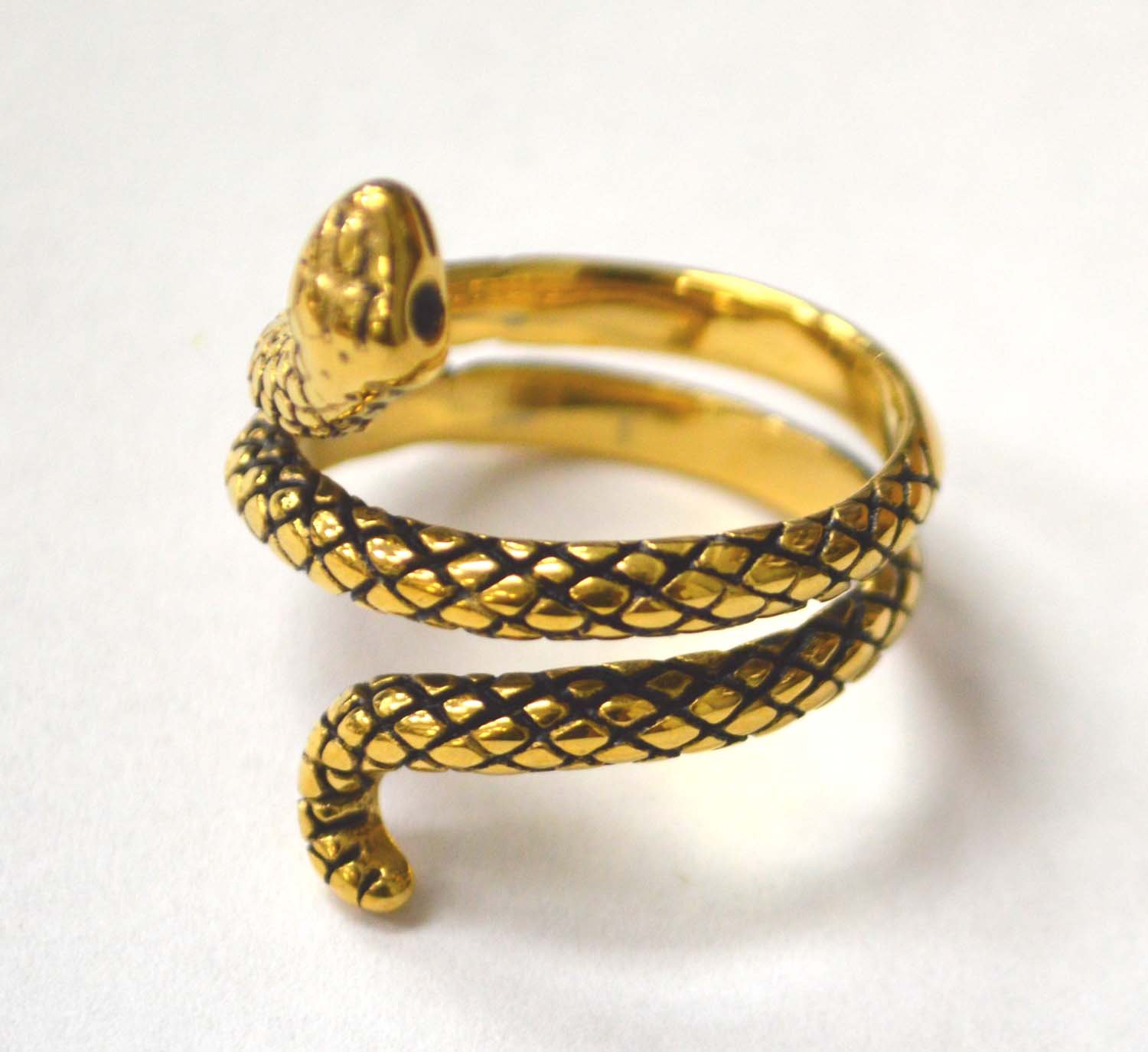 Snake Gold IP Plated Ring 81-1339G-1