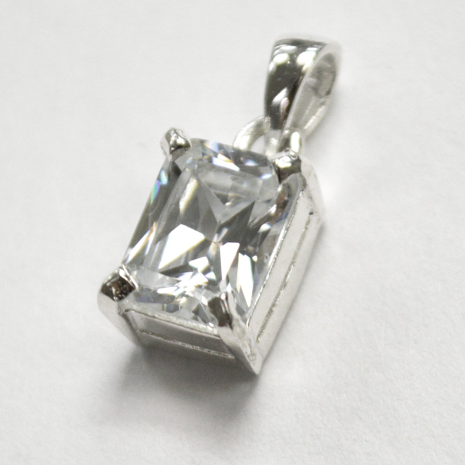 CZ Stone Pendant Sterling Silver 562004