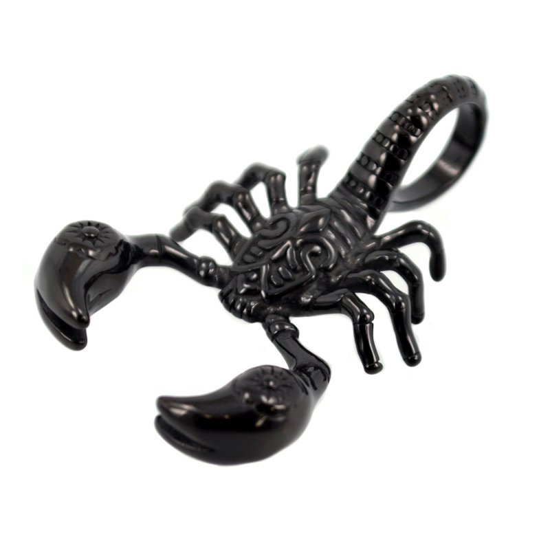 Black Plate Scorpion Pendant Stainless Steel  86-672B