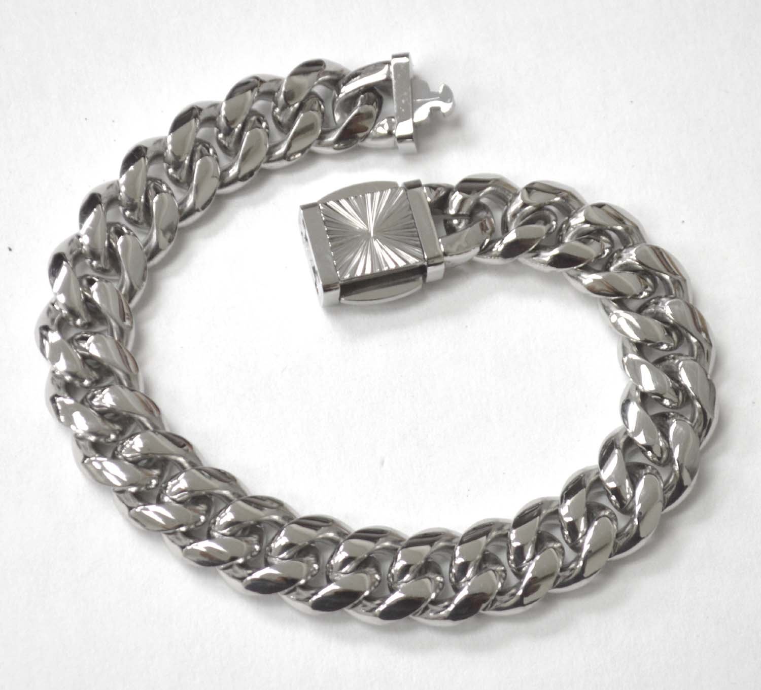 12mm Miami Cuban Stainless Steel with Fancy Lock 84-1877-BV-3