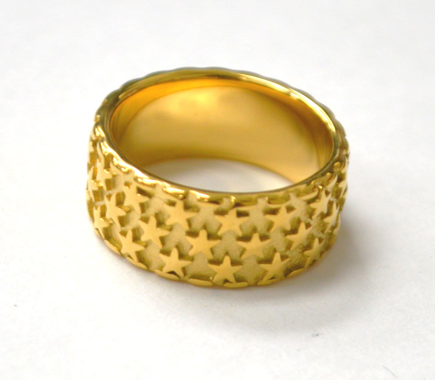 Stars Gold IP Plated Band Ring 81-1370G