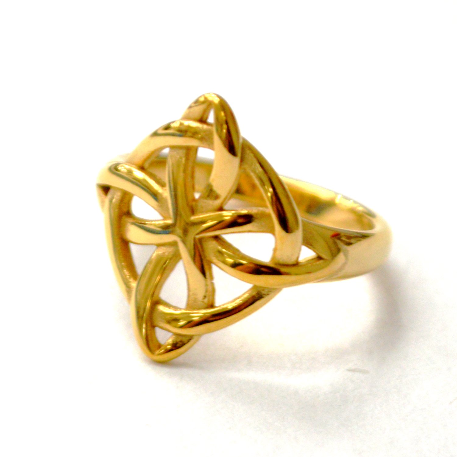 Celtic Trinity Knot Gold IP Plated Ring 81-1777G