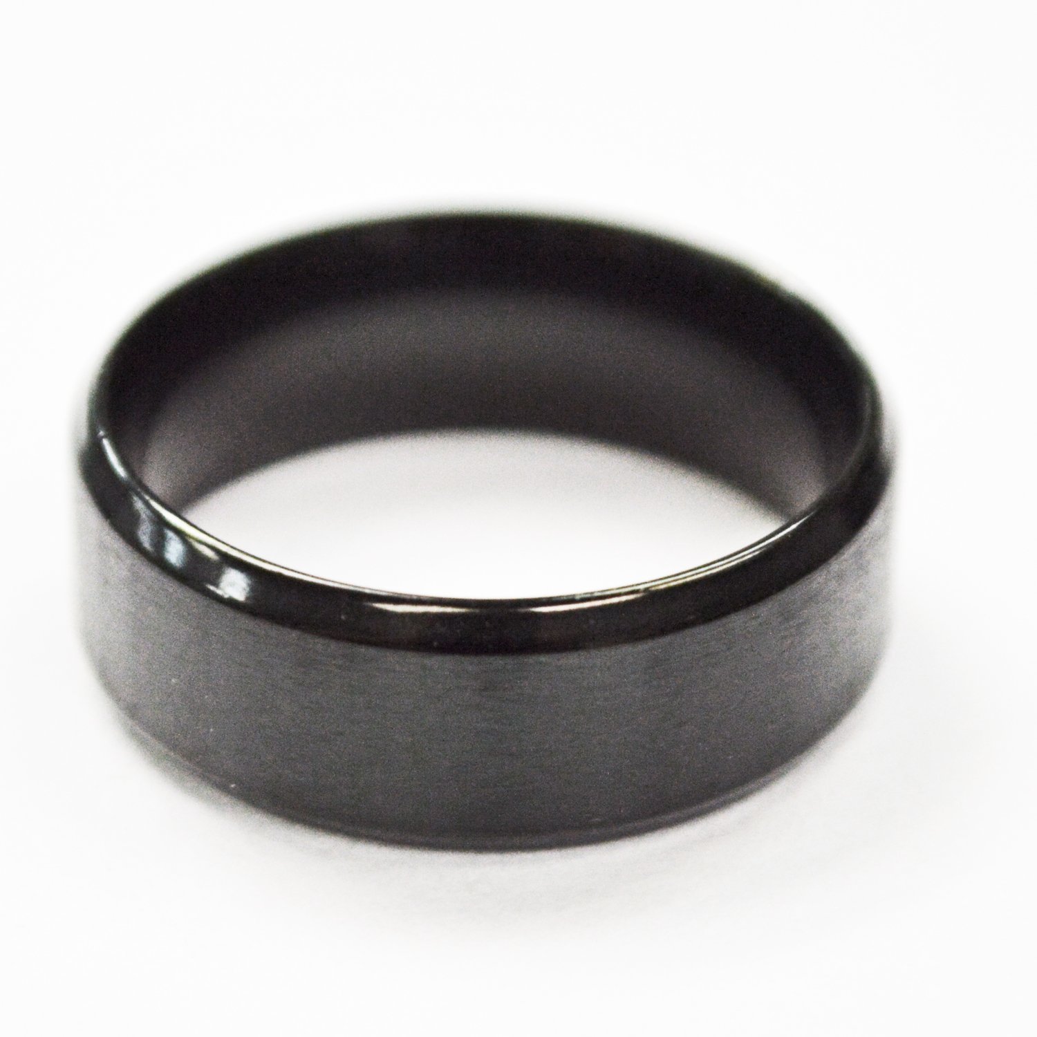 8mm Black Plated Matte Finish Bevel Ring 81-239B-8