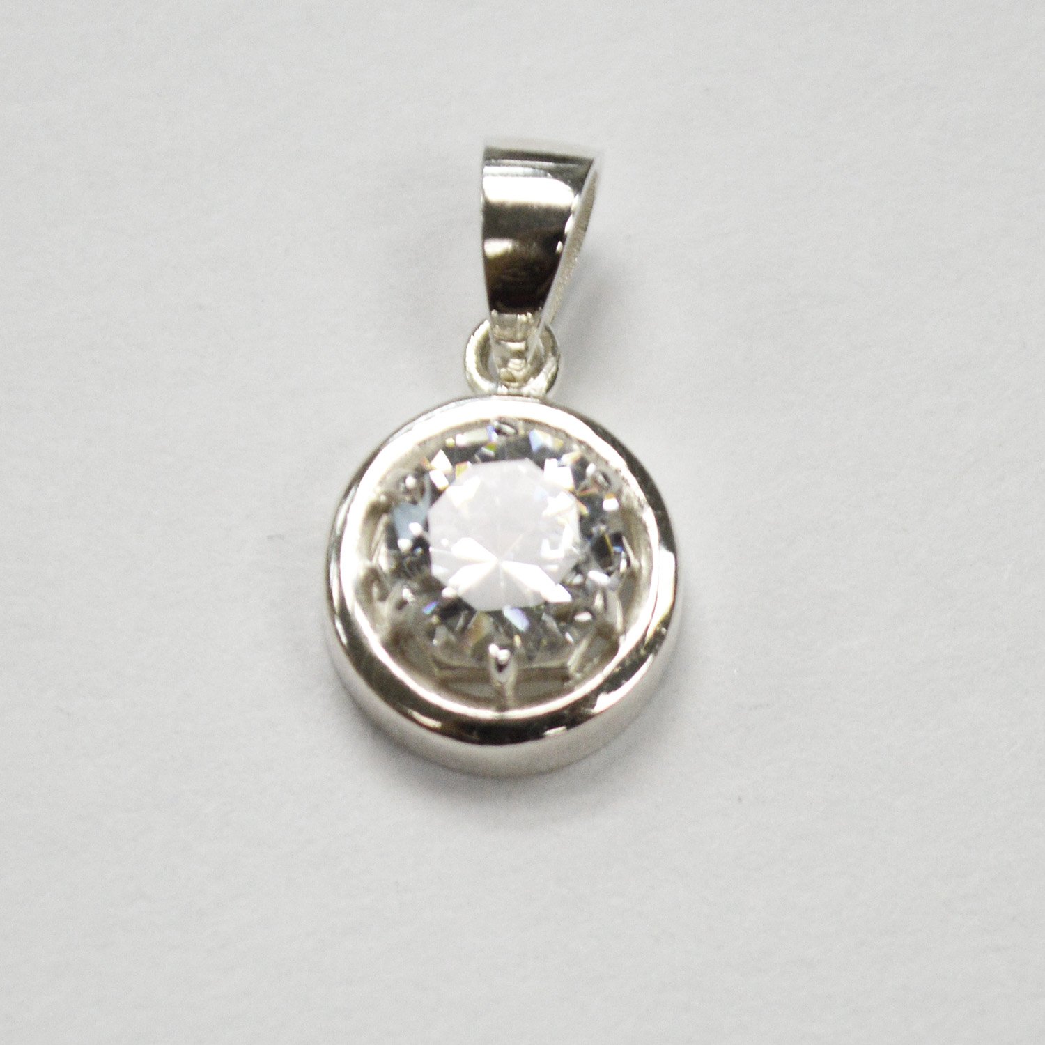 CZ Stone Pendant Sterling Silver 562059