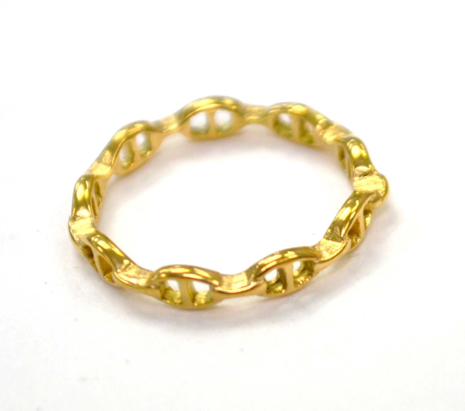 Cable Link Gold IP Plated Ring 81-1445G