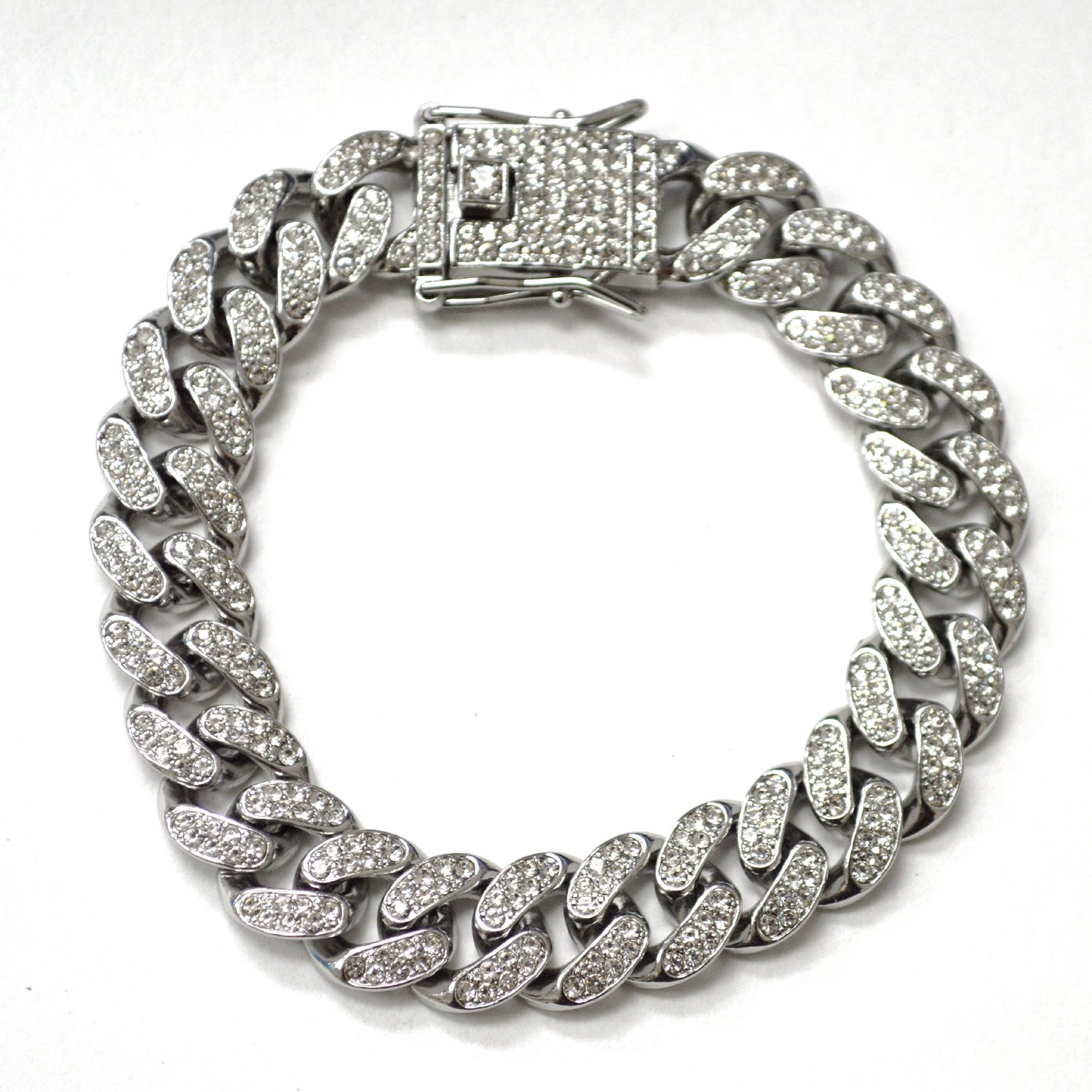 Simulated Diamond Cuban Link Bracelet 34-201S