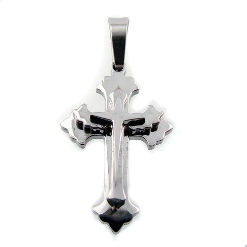 Layer Cross Pendant Stainless Steel 86-444