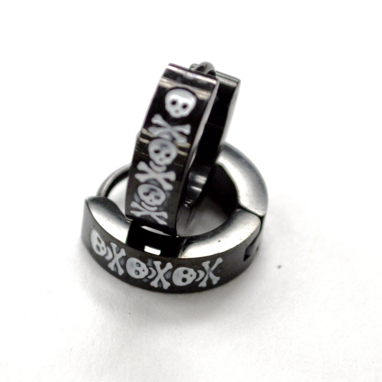 Cross Bone Black Plated Huggies 83-368B