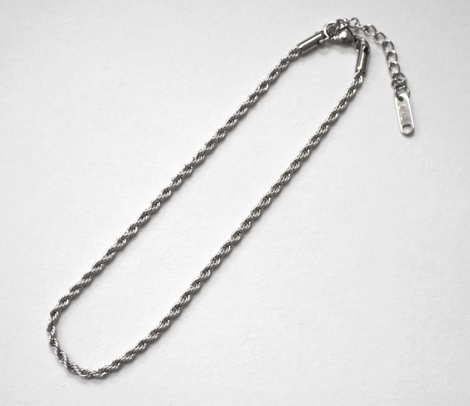 2.5mm Rope Stainless Steel Anklet  82-214S (3/pkg)
