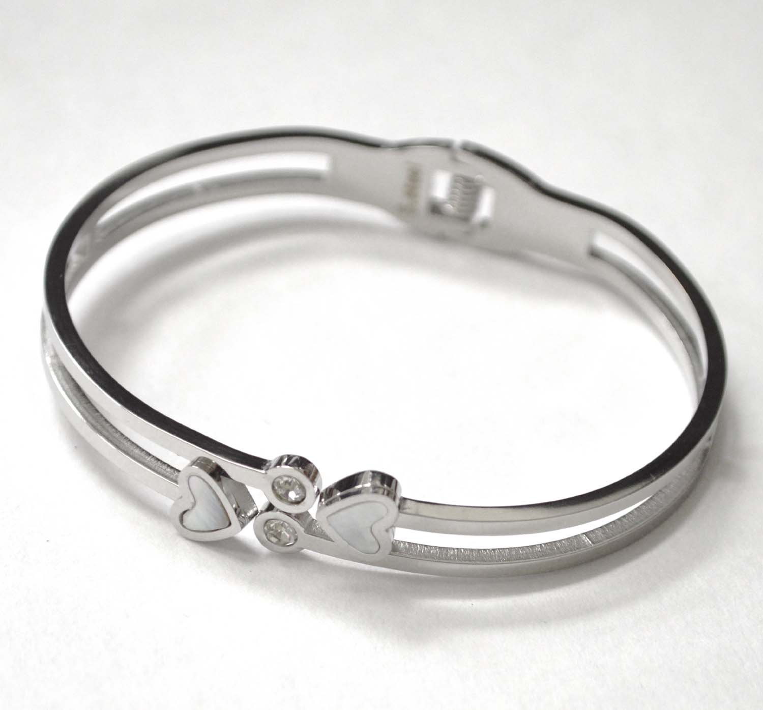 Heart Stainless Steel Bangle 84-1846S