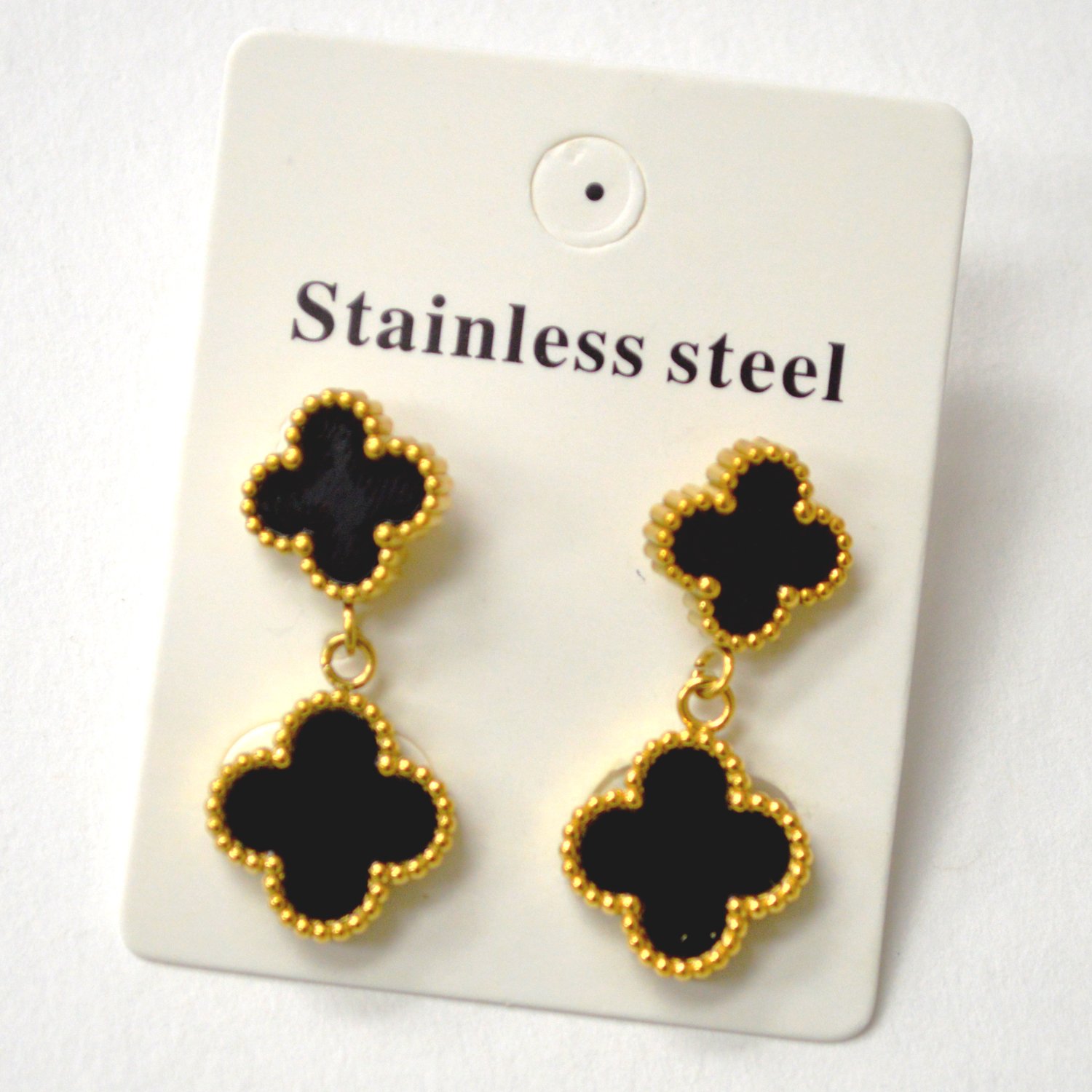 Designers Inspired Gold Plated Earrings 83-965G Black