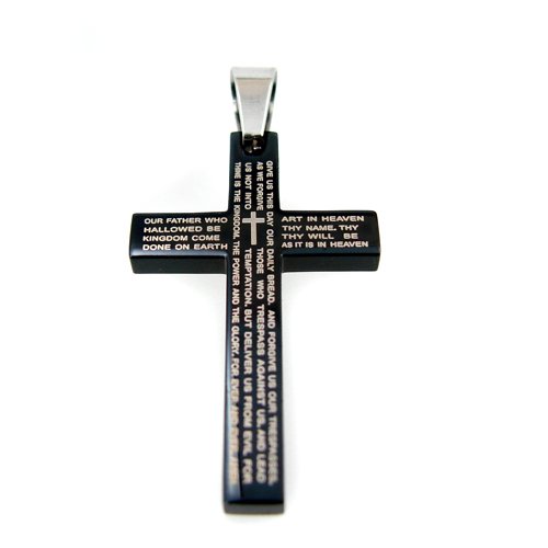 Stainless Steel Lords Prayer Pendant (26x45mm)