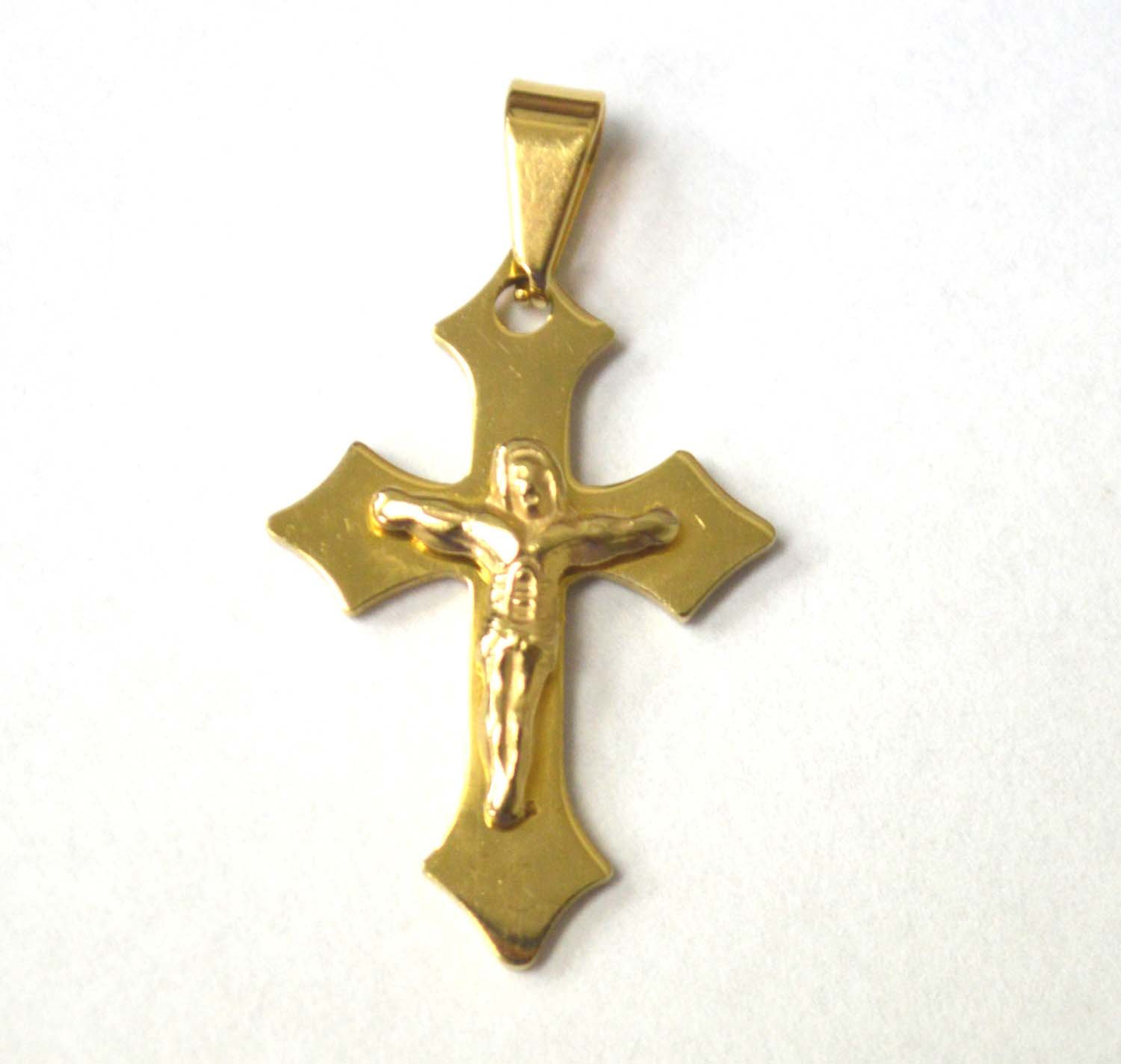 Crucifix Cross Gold IP Plated Pendant 86-2364G
