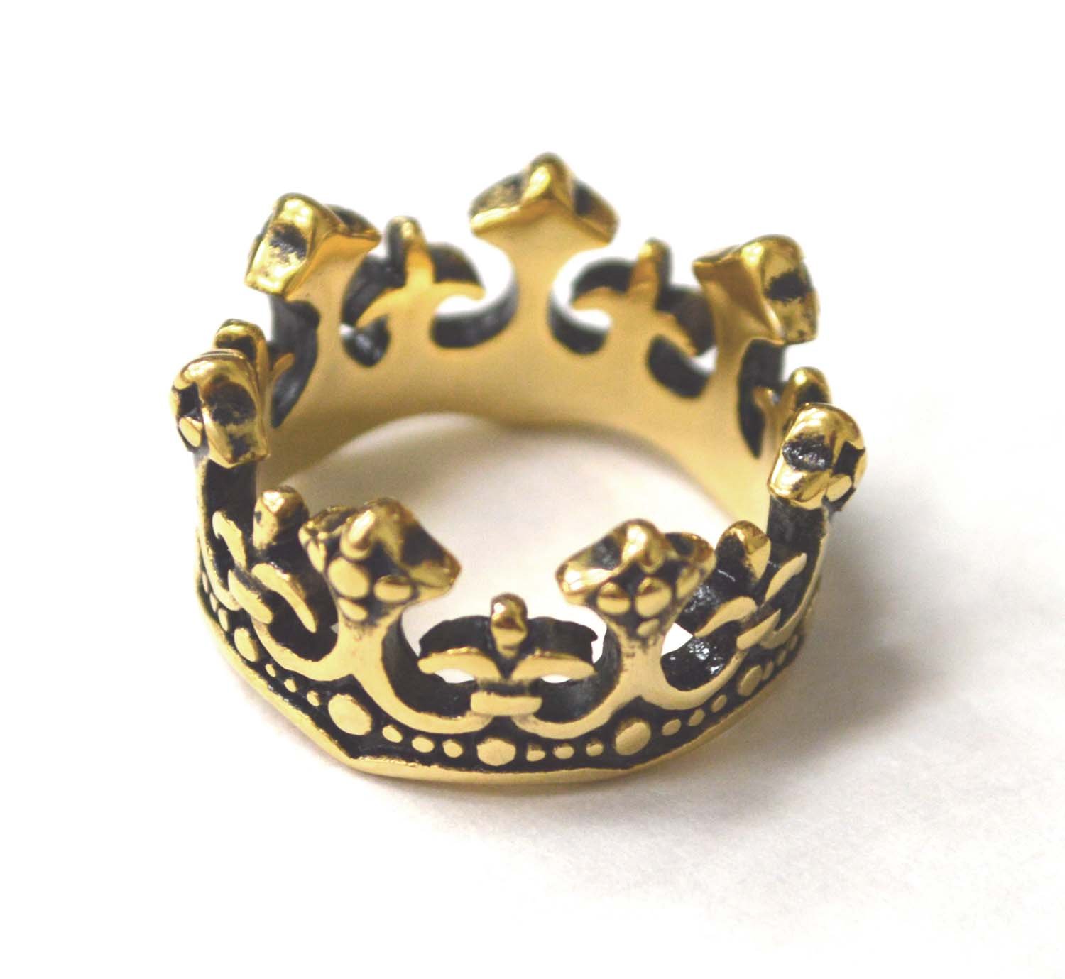 Crown Gold IP Plated Ring 81-1485G