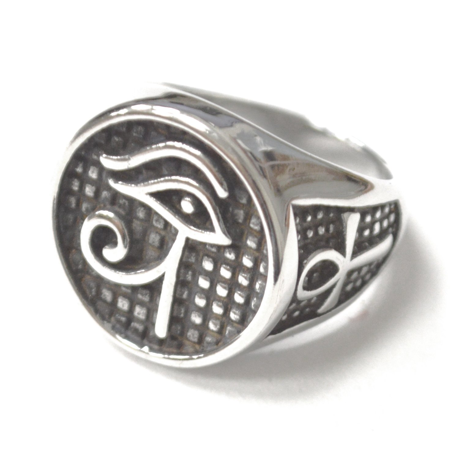 Eye of Horus Ank Stainless Steel Ring 81-1694