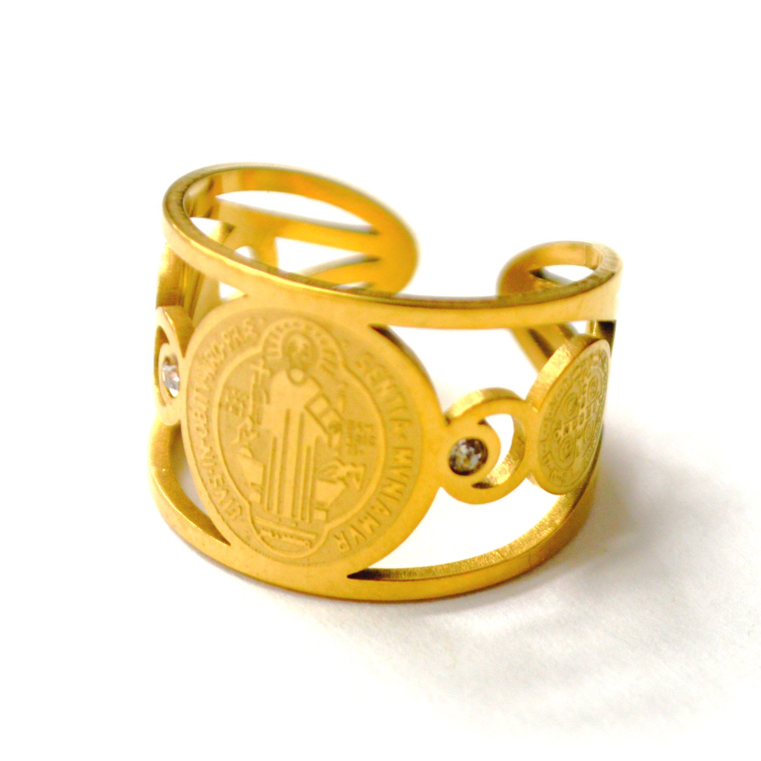 San Beneto Gold IP Plated Ring 81-1737G