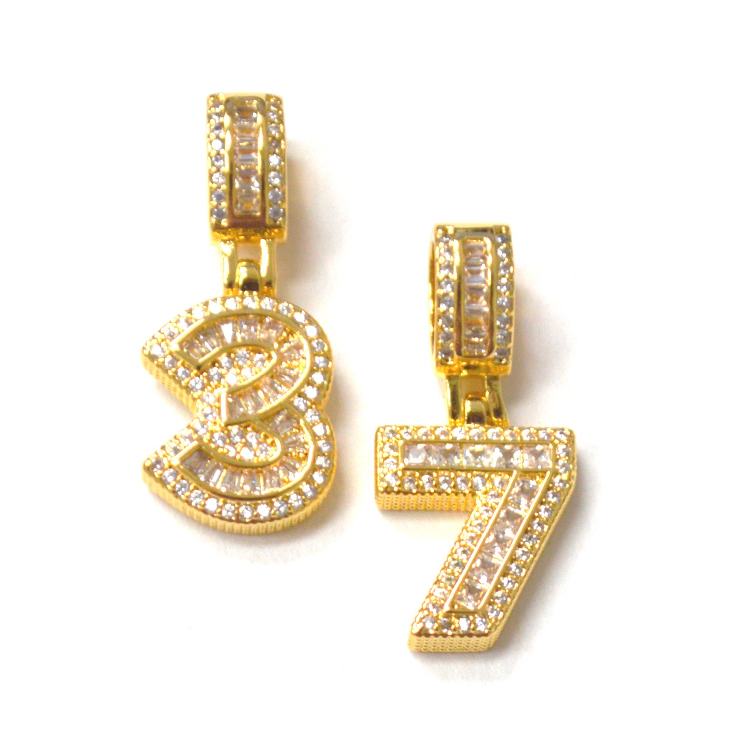 Numbers Laminated Gold Plated Pendant 86-3132G