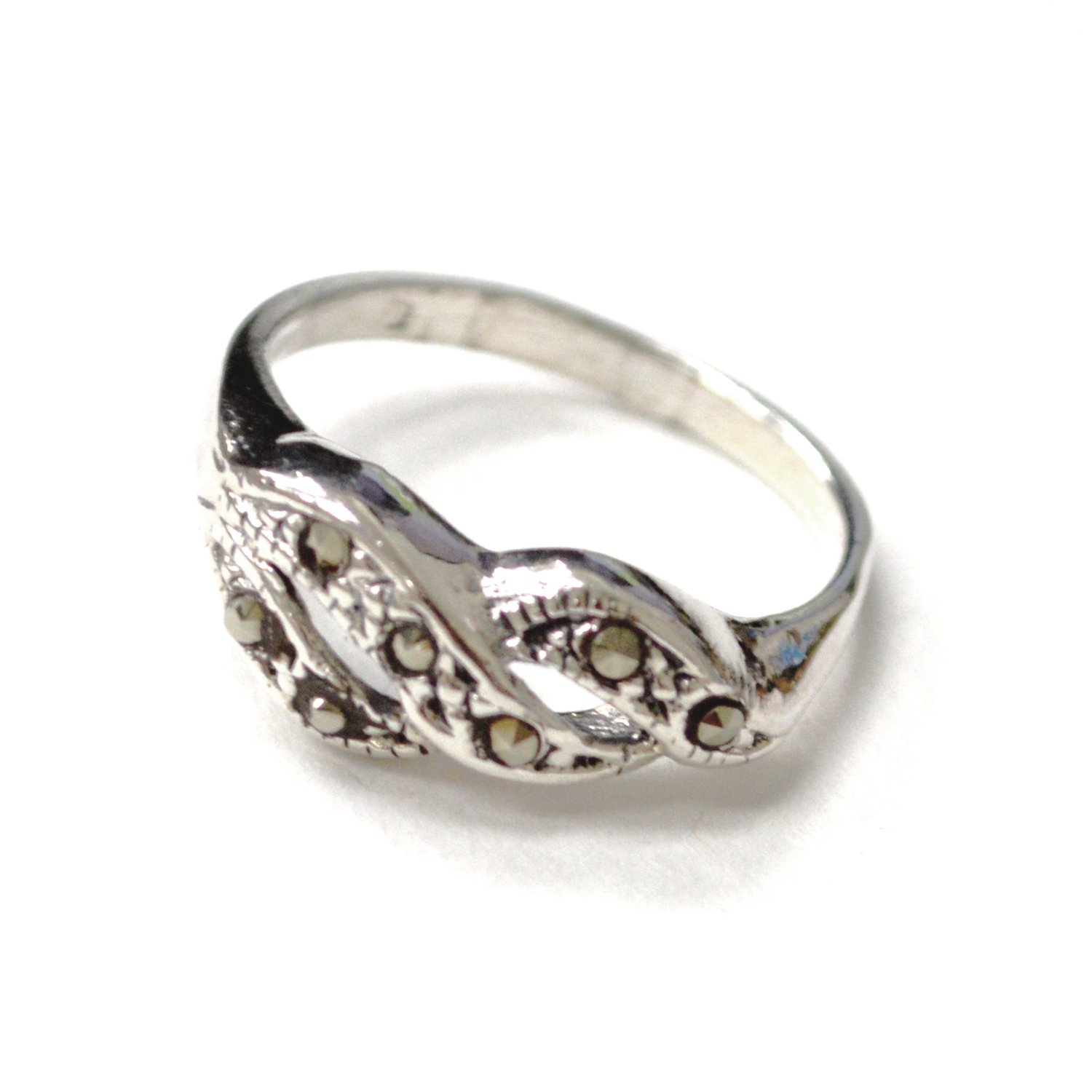Marcasites Stones Sterling Silver Ring 51-3061