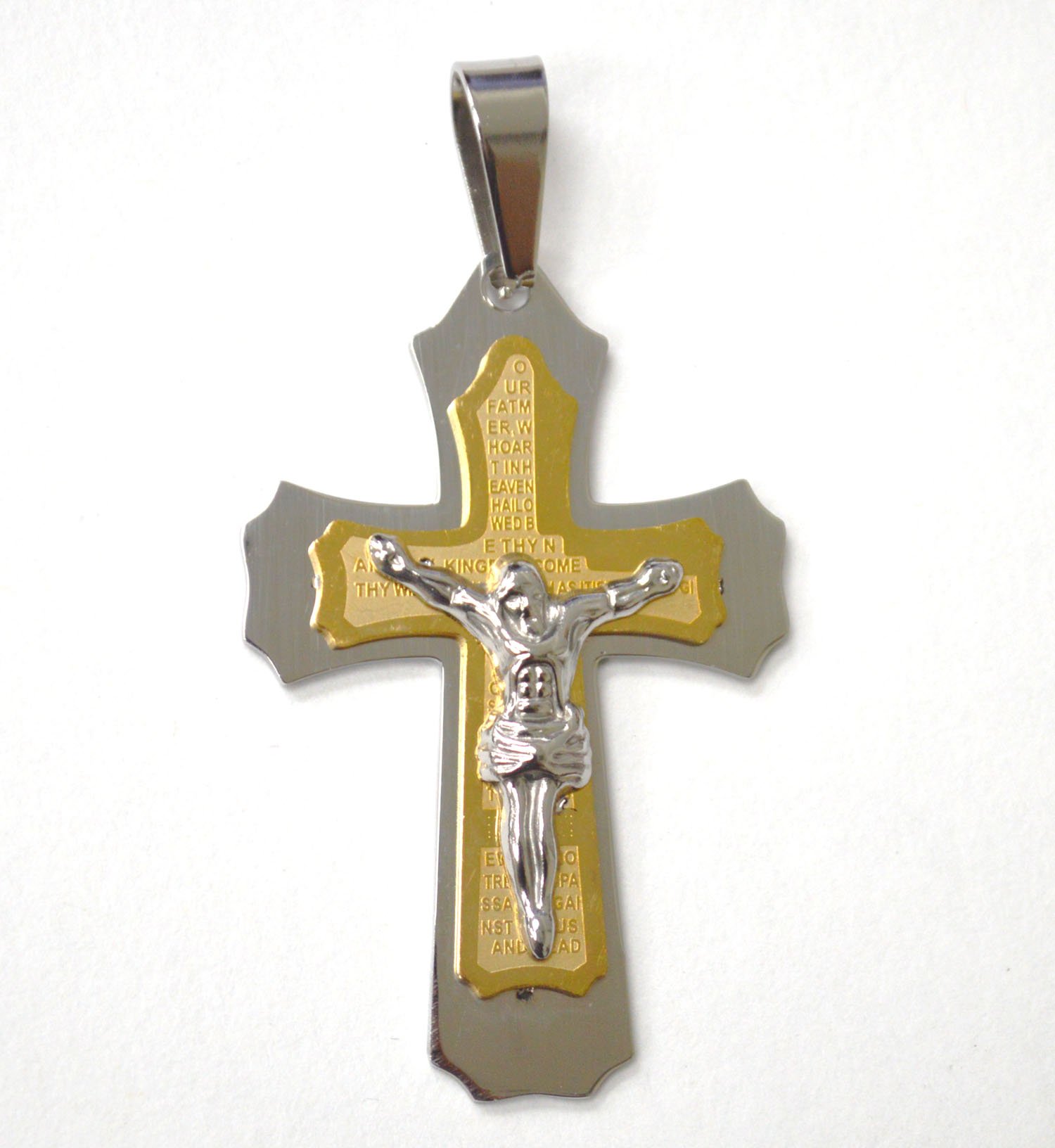 Crucifix Cross 2 Tone Gold Pendant 86-2855-2TG
