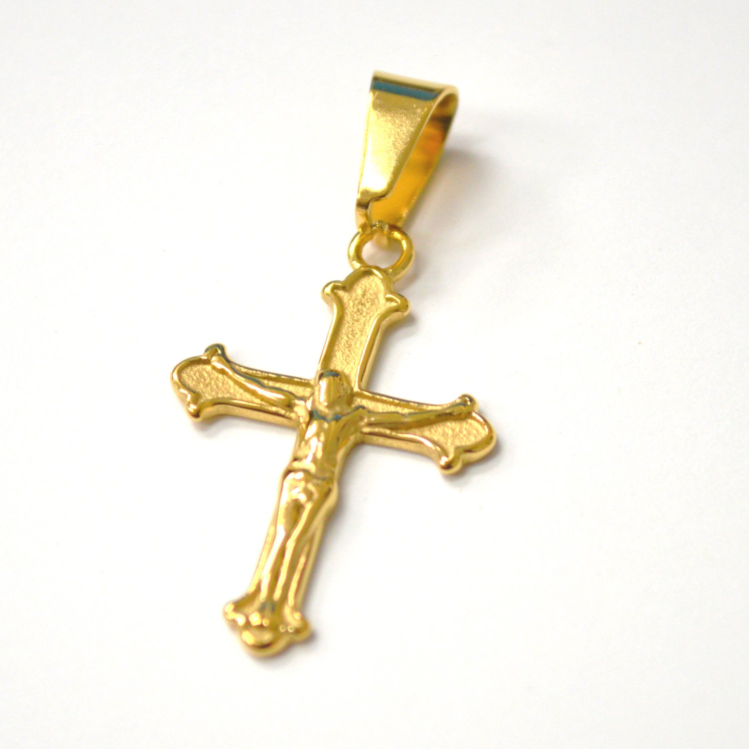 Crucifix Gold IP Plated Pendant 86-3105G