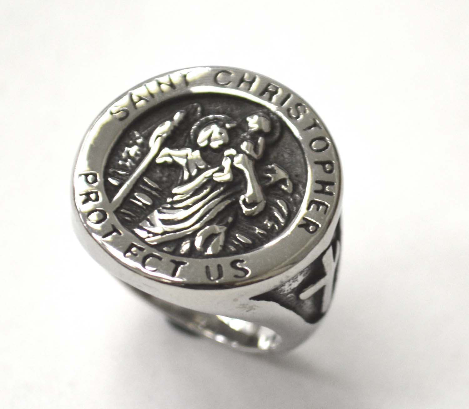 Saint Christopher Stainless Steel Ring 81-1480S