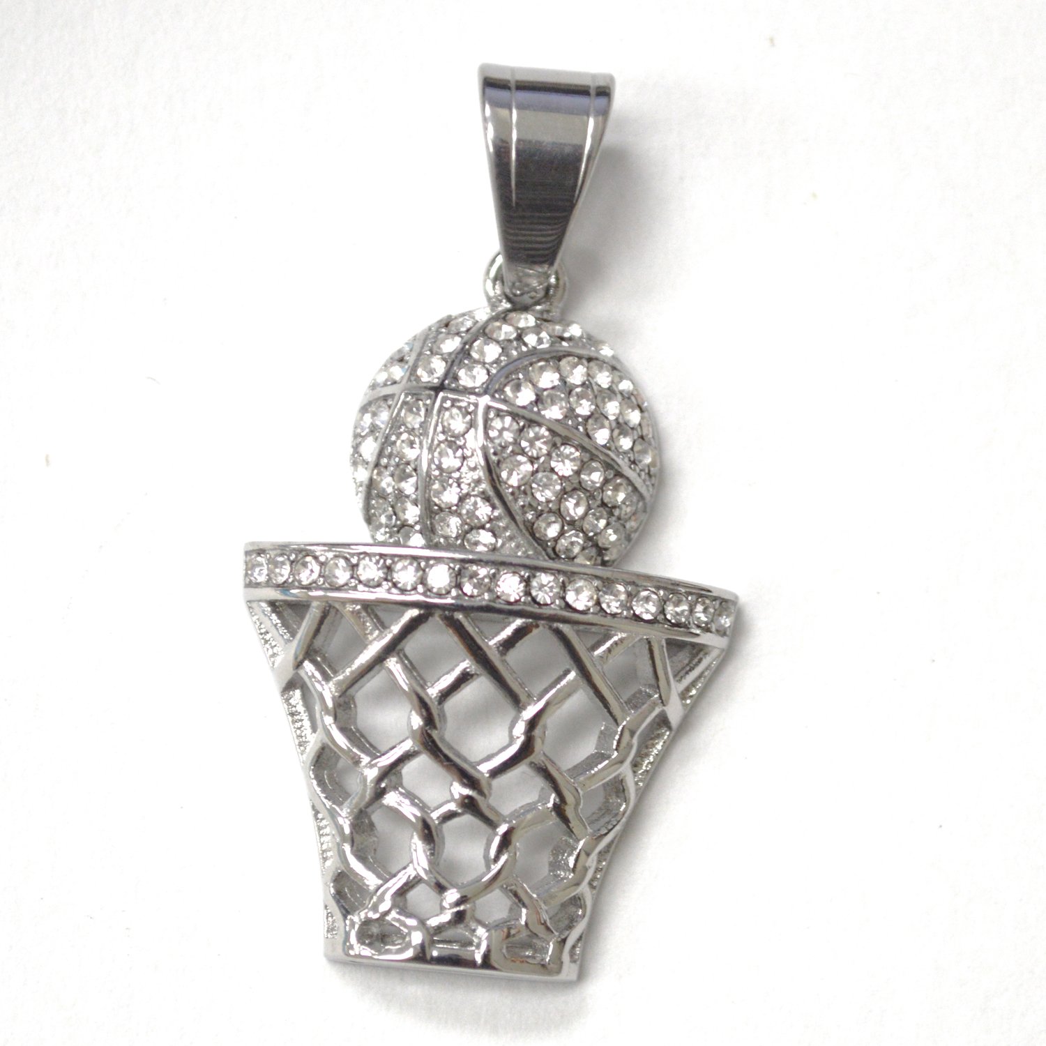 Basketball Hoop Stainless Steel Pendant 86-2622S-L