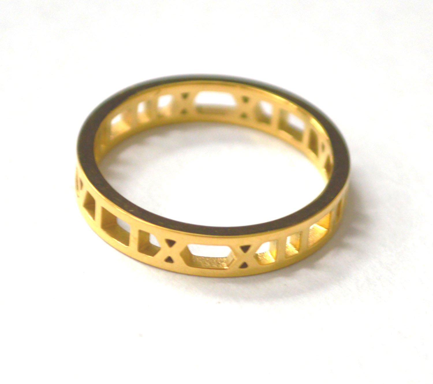 Roman Numeral Gold Plated Ring 81-1598G