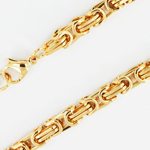 5MM BYZANTINE GOLD IP PLATED NECKLACE