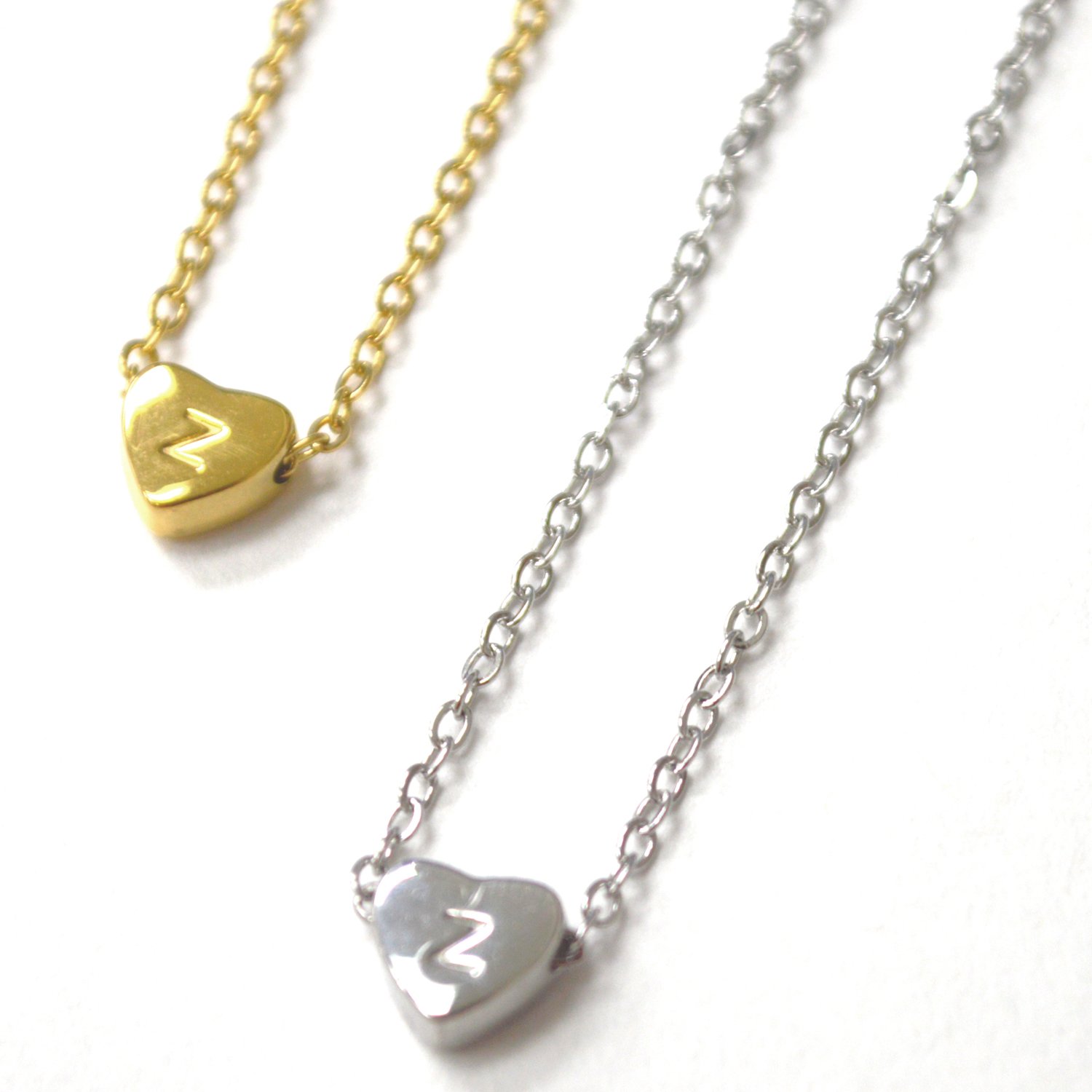 Z Heart Initial Stainless Steel Necklace 85-1028