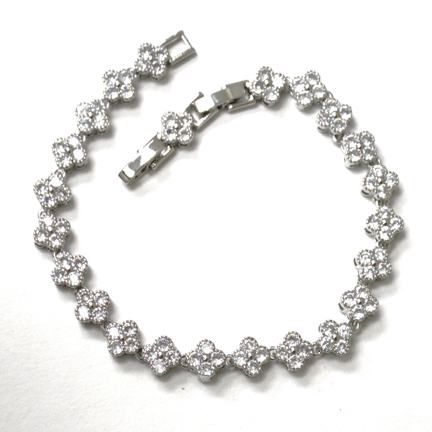 Clover Tennis Bracelet Stainless Steel 008-08