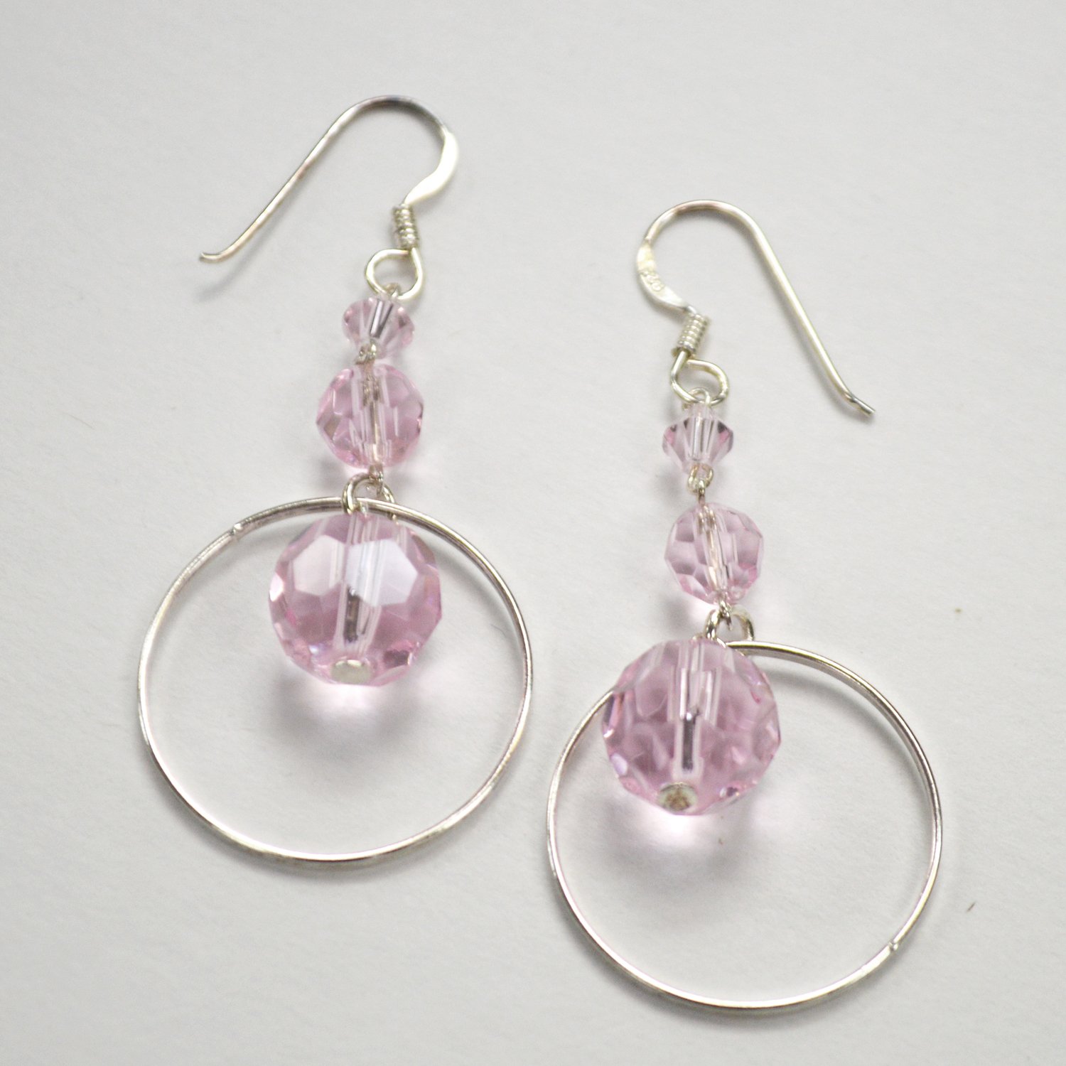 Crystal Stones Sterling Silver Earrings 53-4082