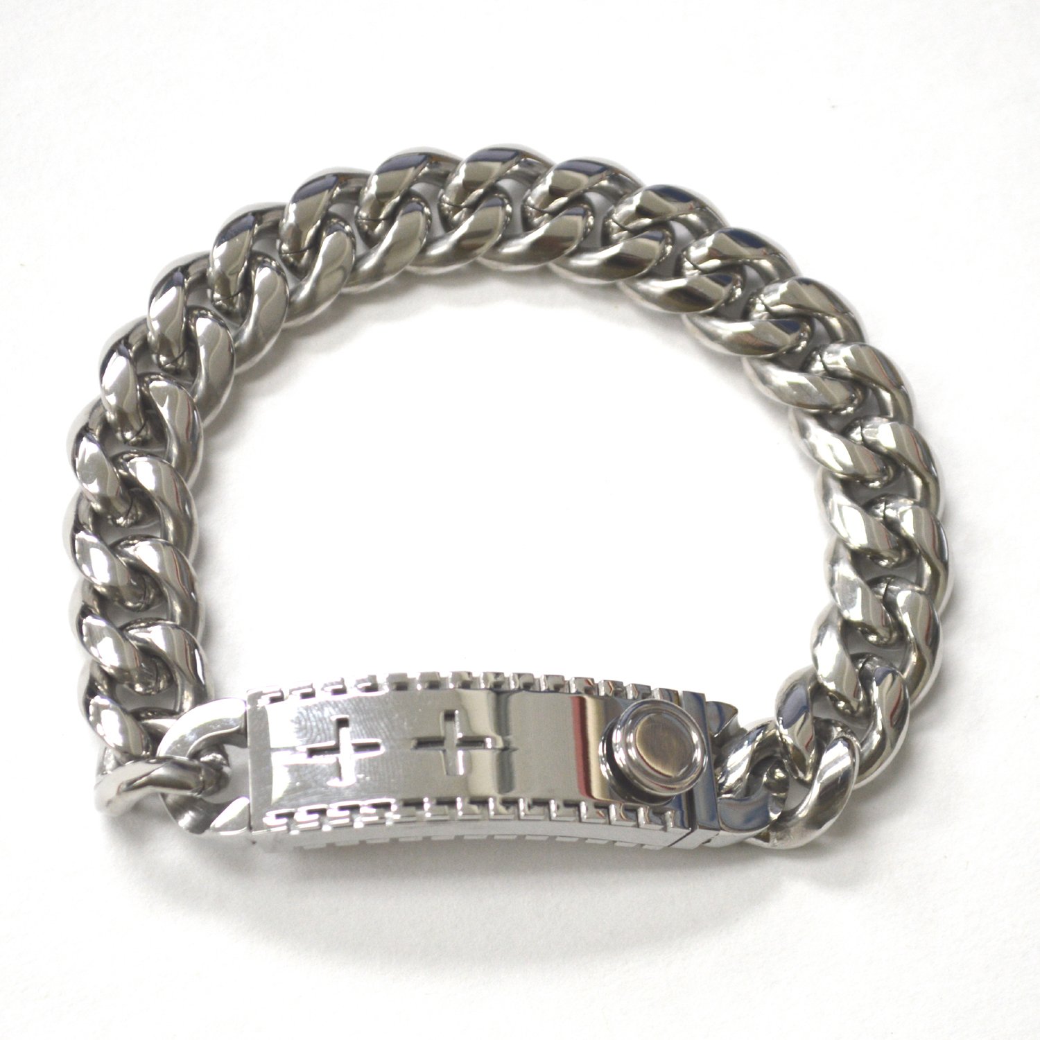 12mm Cuban Link with Fancy Lock Bracelet 84-2001-12