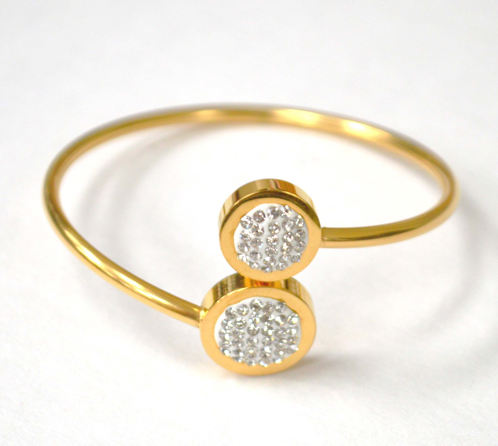 Crystal Stones Gold IP Plated Bangle 84-1871G