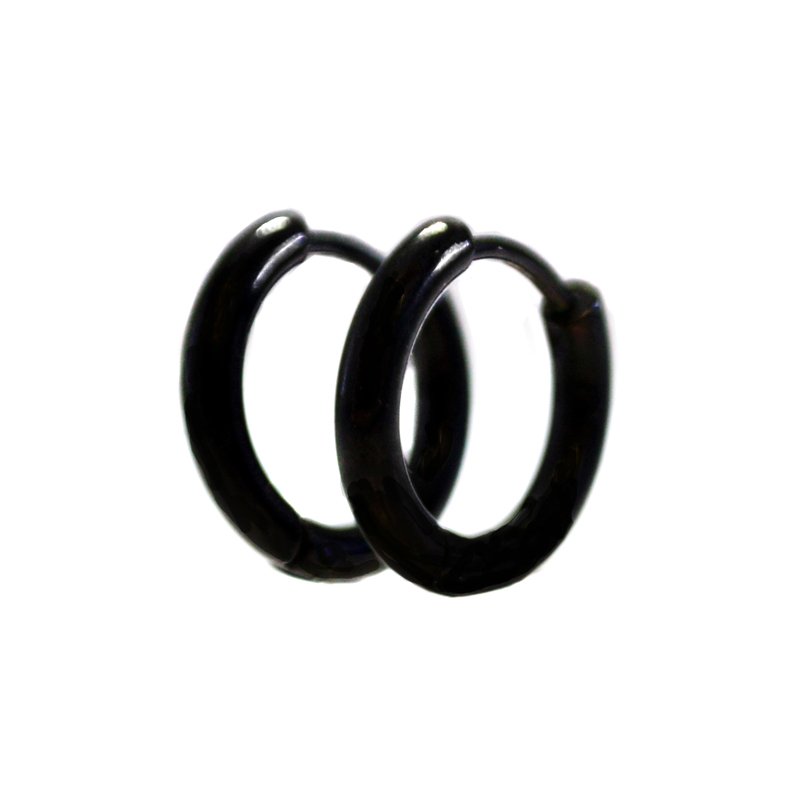 Tube Black Plated Earring (15mm) 83-679B