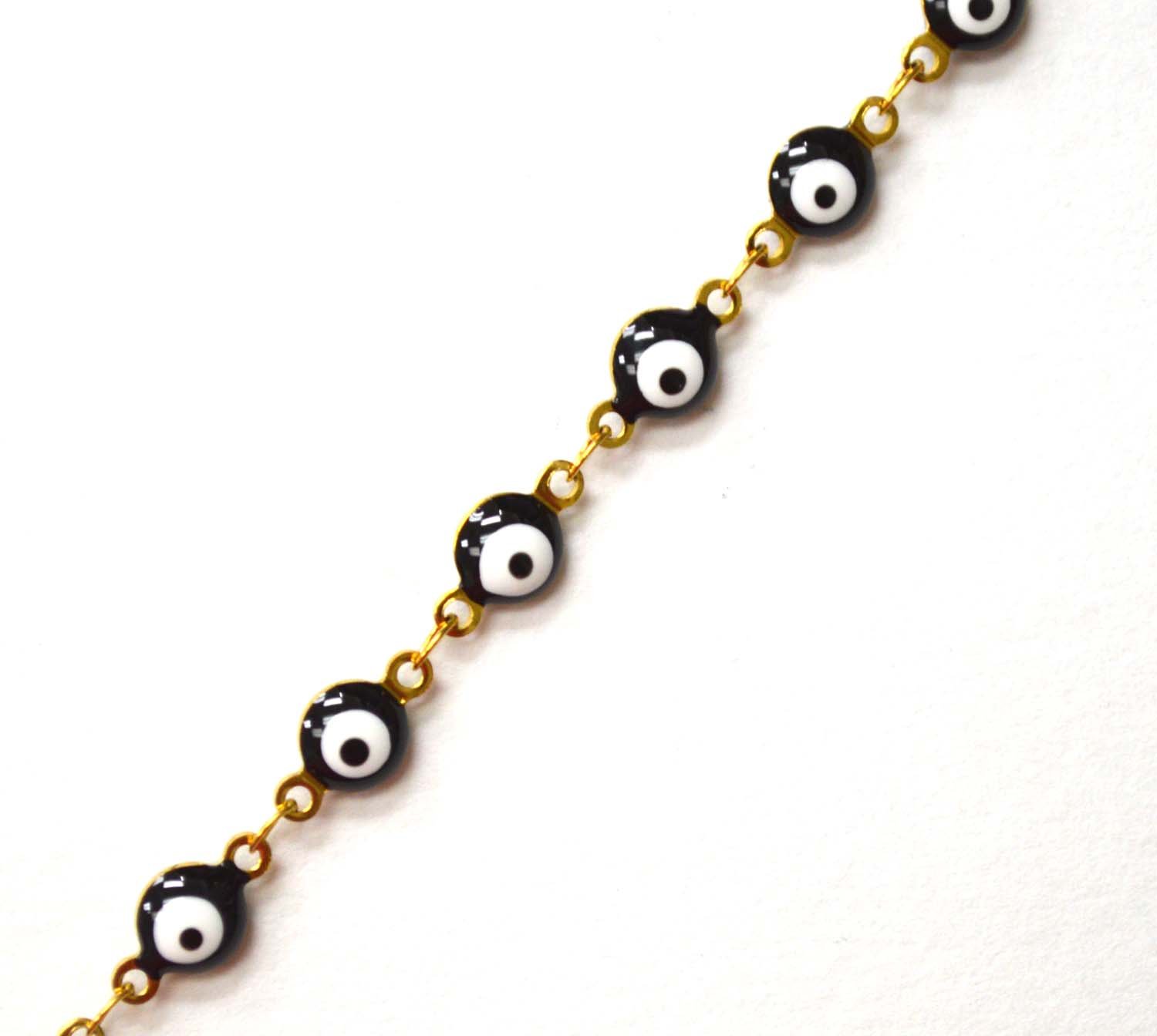 Eye Gold IP Plated Bracelet 84-1815G Black (3 pcs/pkg)