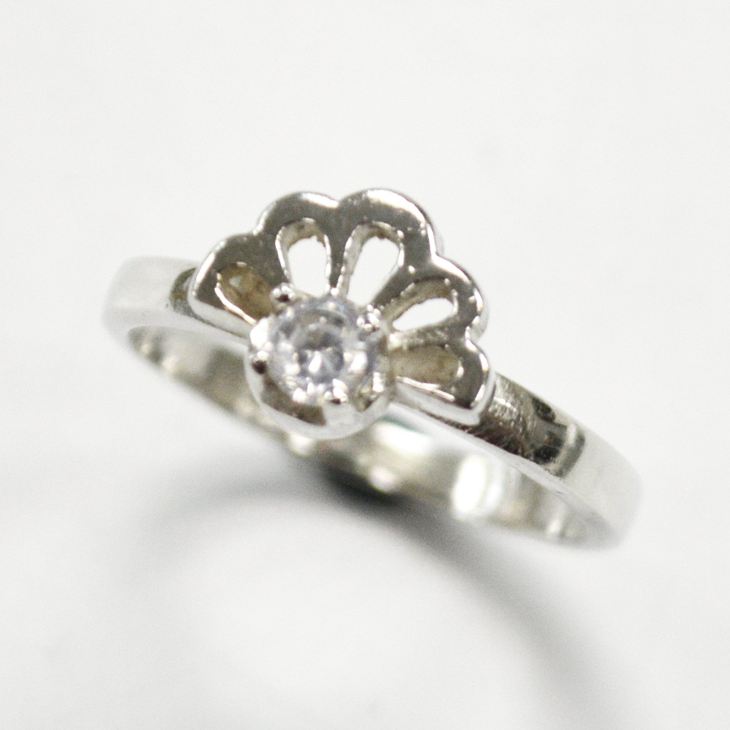 CZ Stone Ring Sterling Silver 51-2076