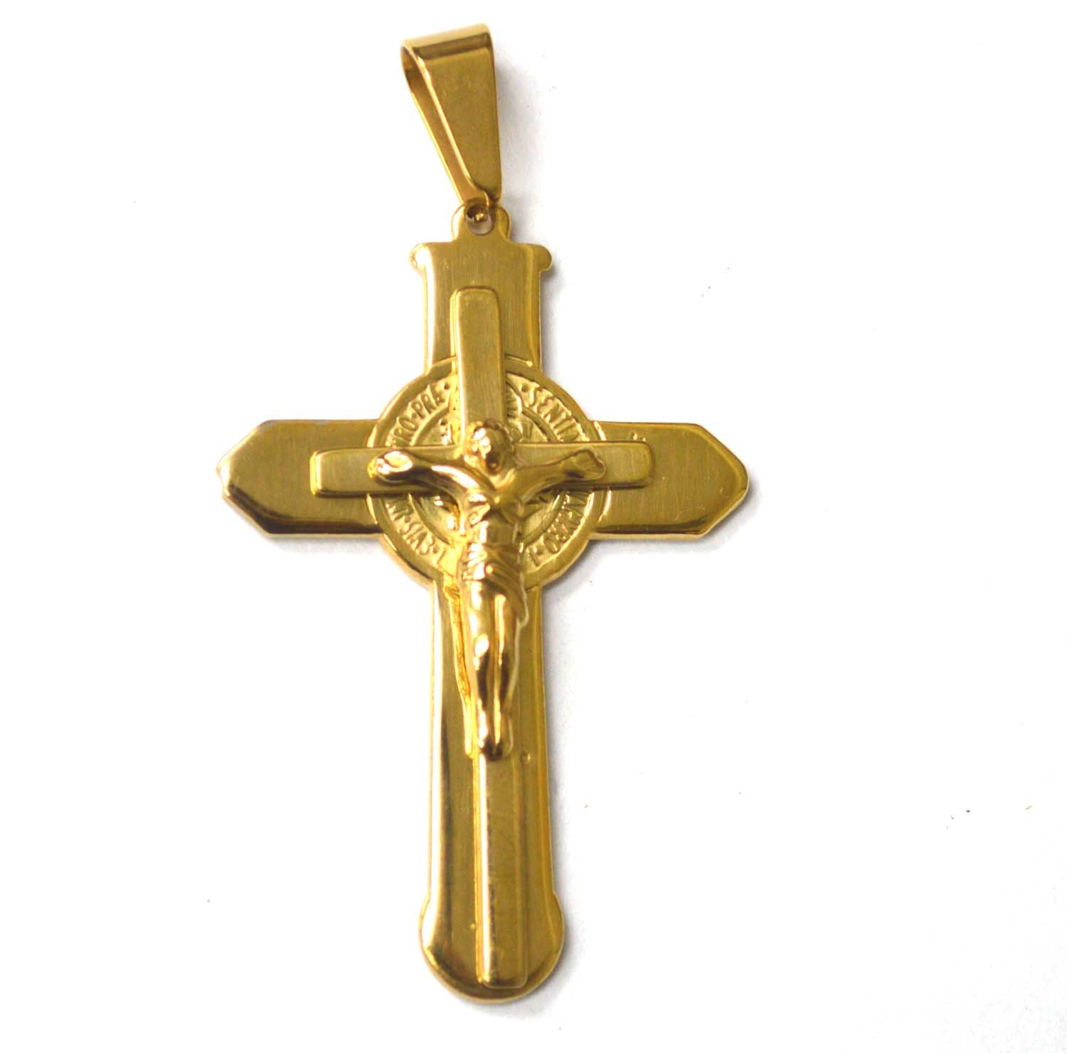 San Beneto Cross Gold IP Plated Pendant 86-2542G