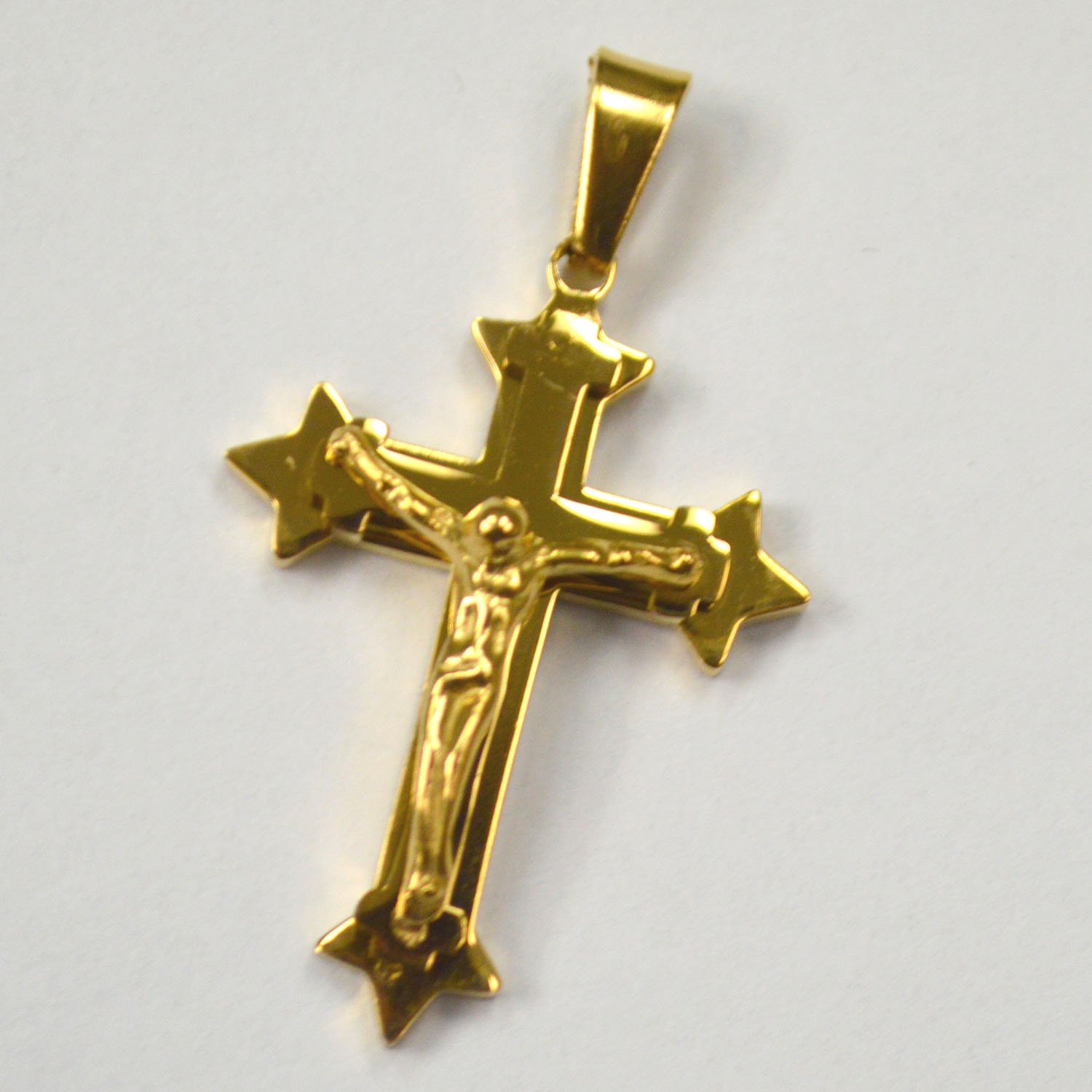 Crucifix Gold IP Plated Pendant