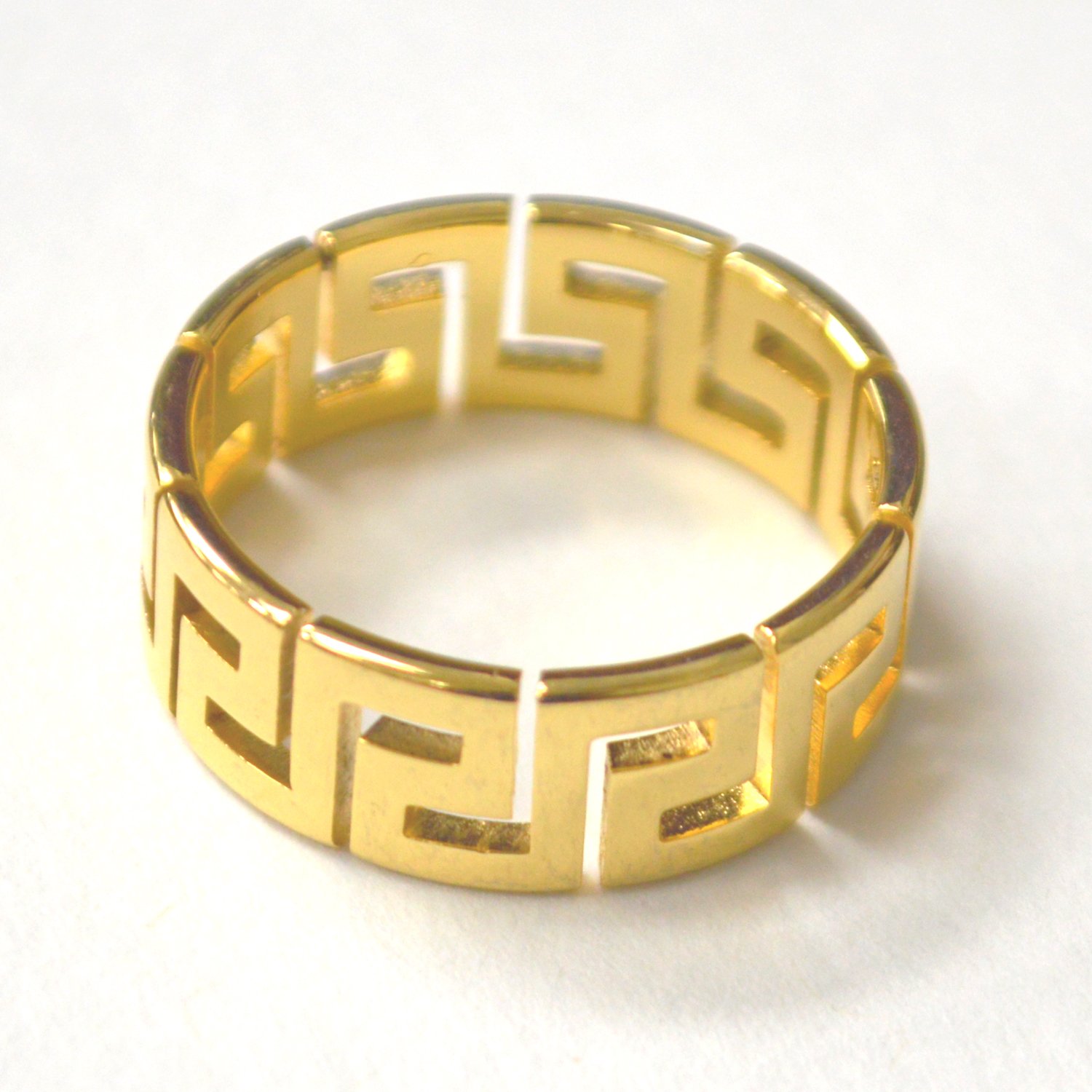 Greek Key Gold Plated Ring 81-1713G