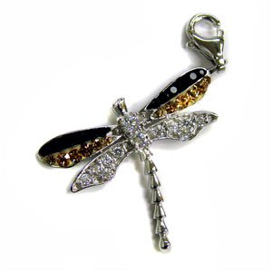 Dragonfly CZ Stone Pendant Sterling Silver 562119